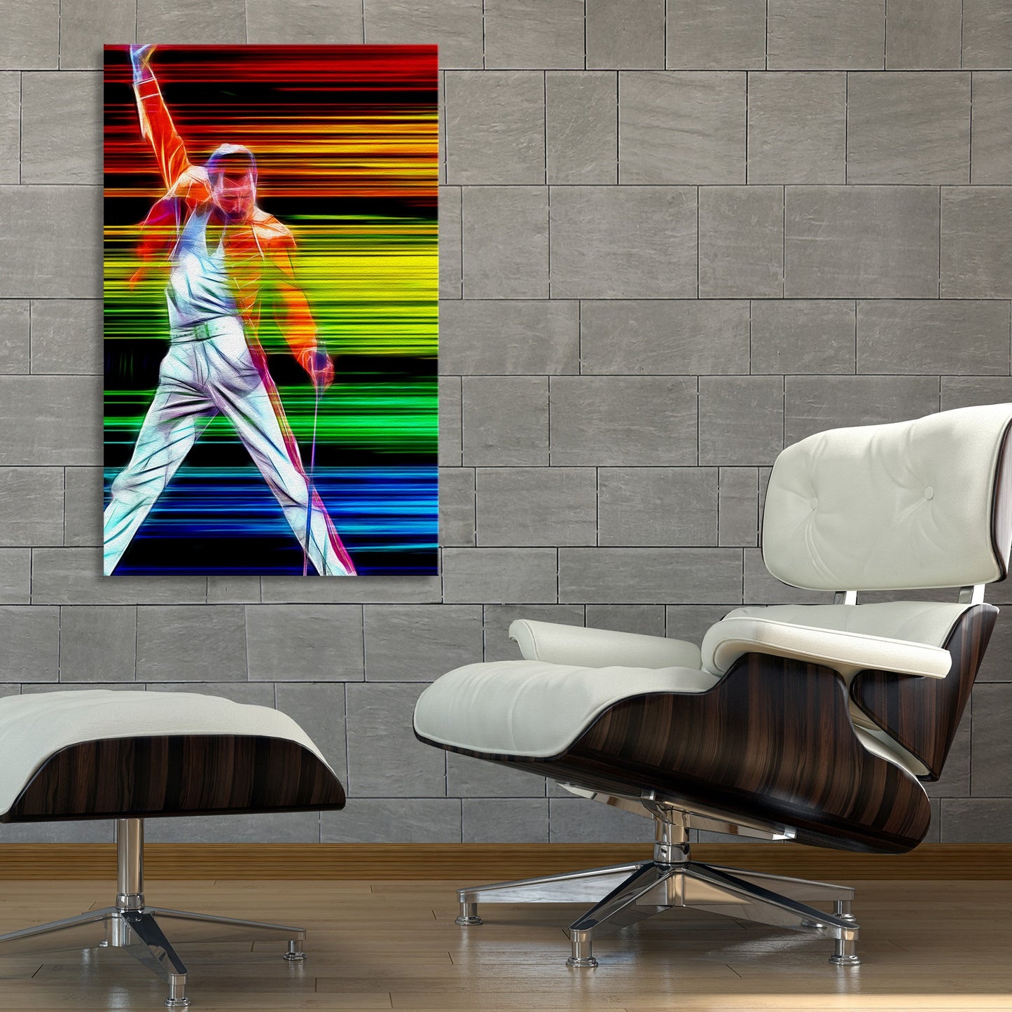 Freddie Mercury In Color Fine Art Stretched Canvas