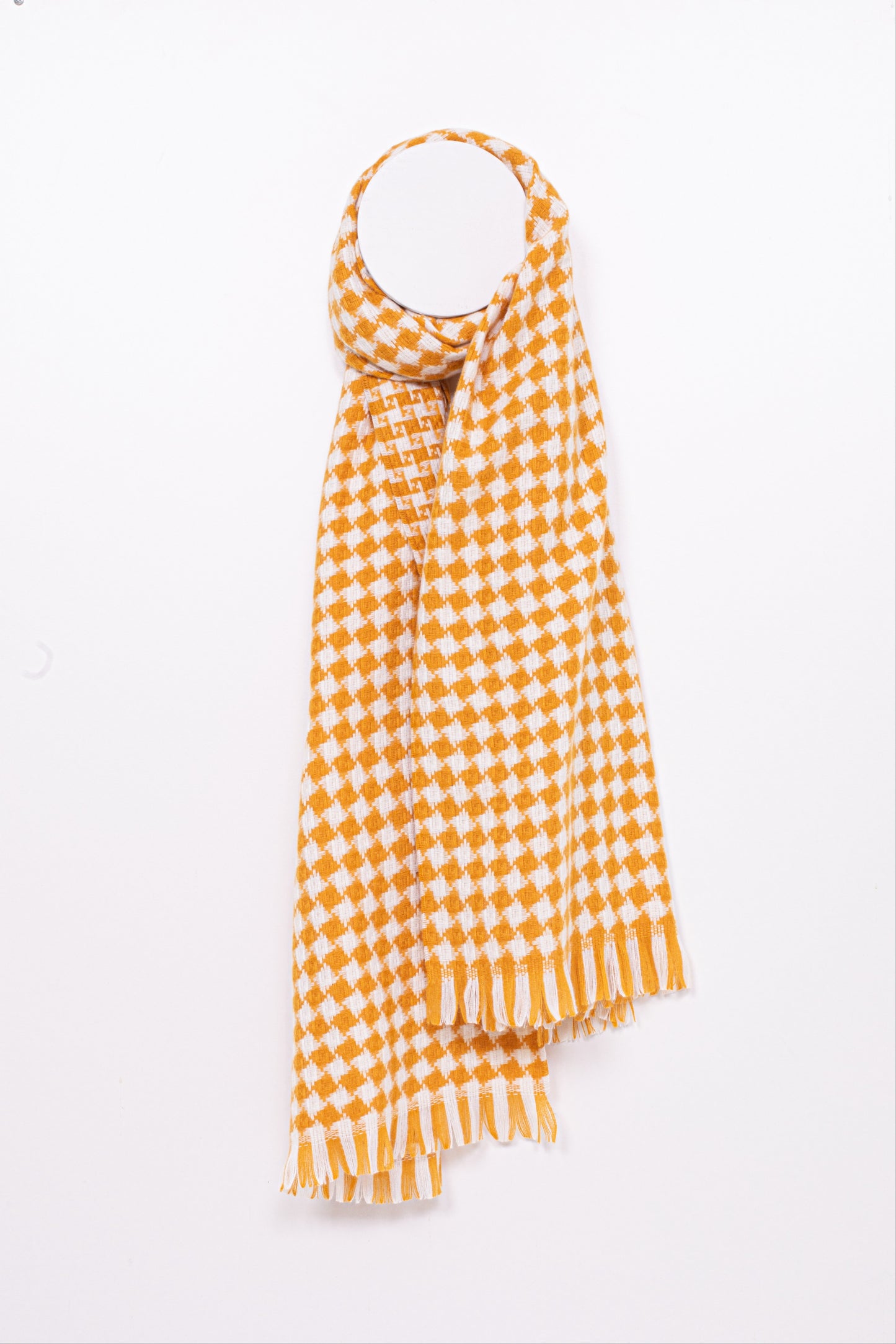 di firenze Cold Weather Checkered Print Oblong Scarf