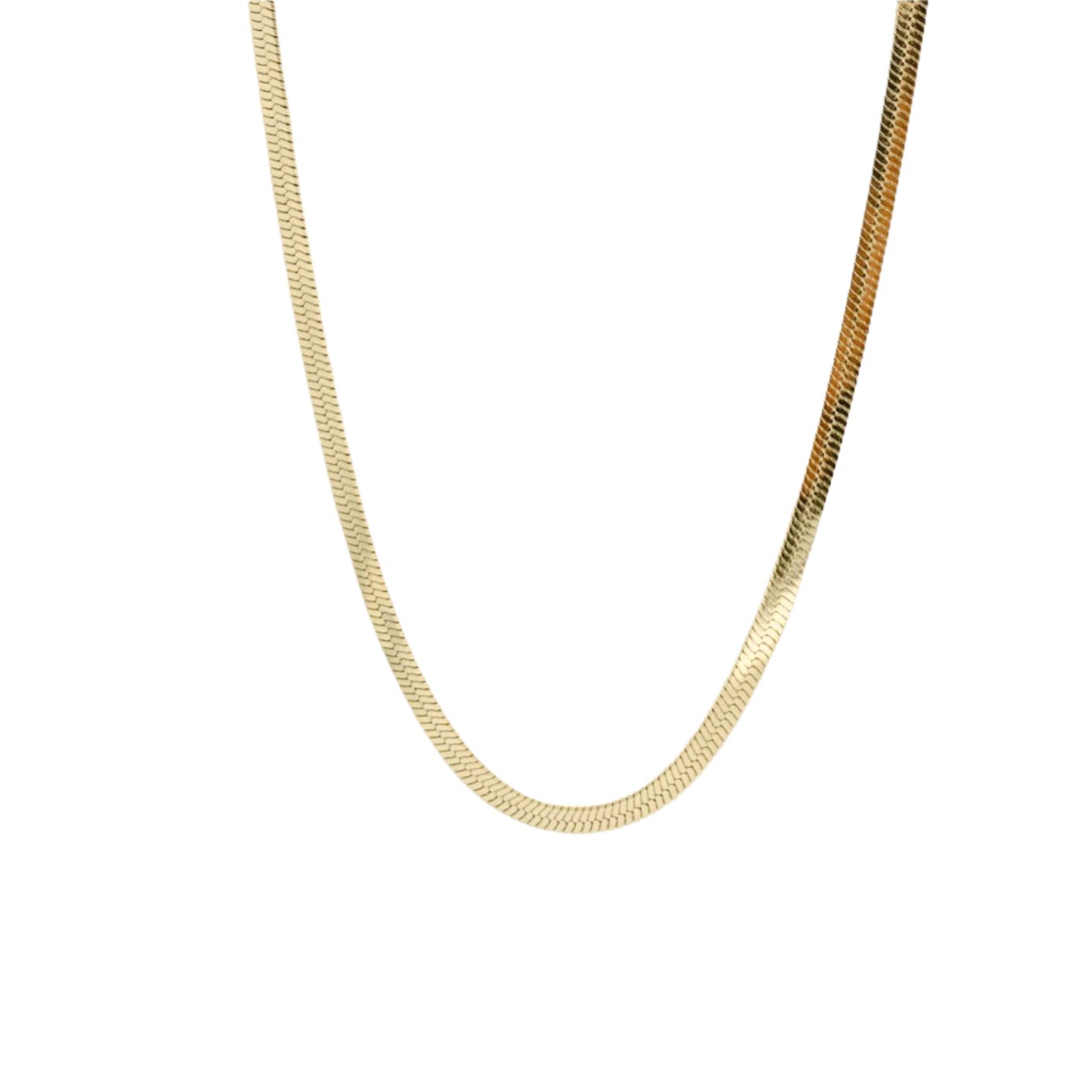 title:Bold Herringbone 5mm Chain Necklace;color:Gold