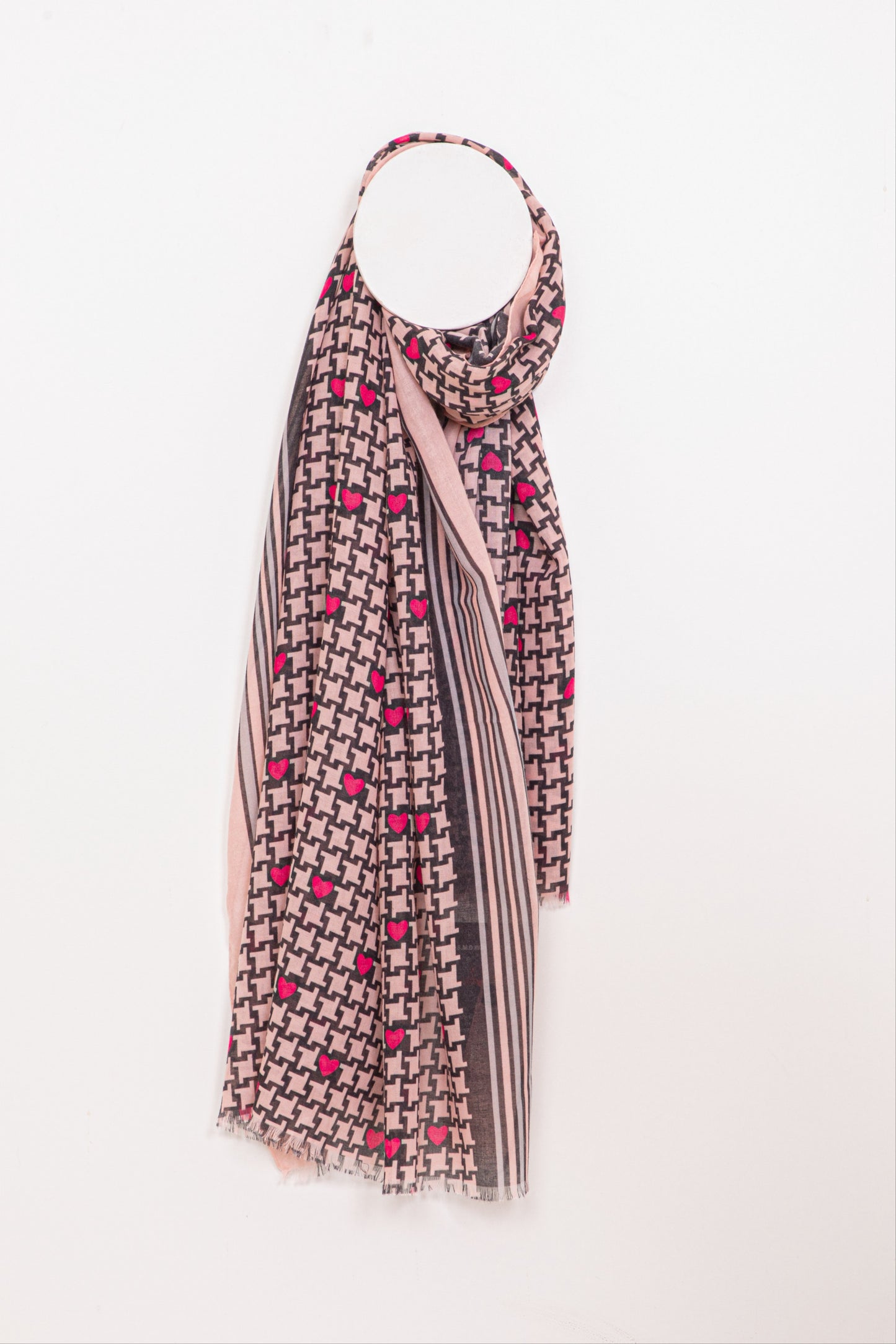 di firenze Heart Print Lightweight Scarf