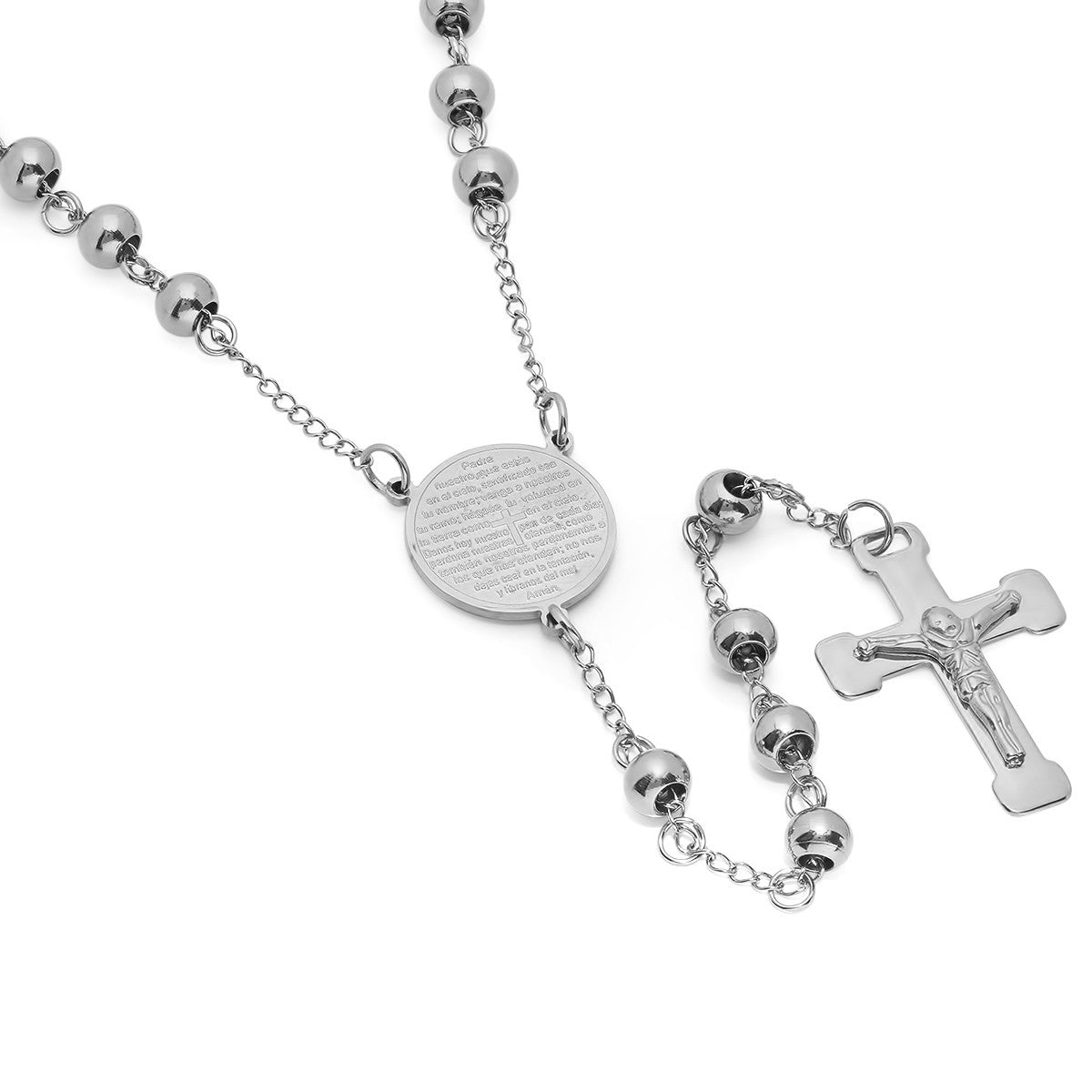 "Padre Nuestro" Prayer Rosary Necklace