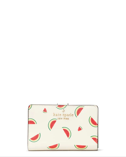 Kate Spade Staci Watermelon Party Medium Compact Bifold Wallet