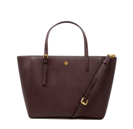 title:Tory Burch Tempranillo Emerson Small Tote;color:Tempranillo