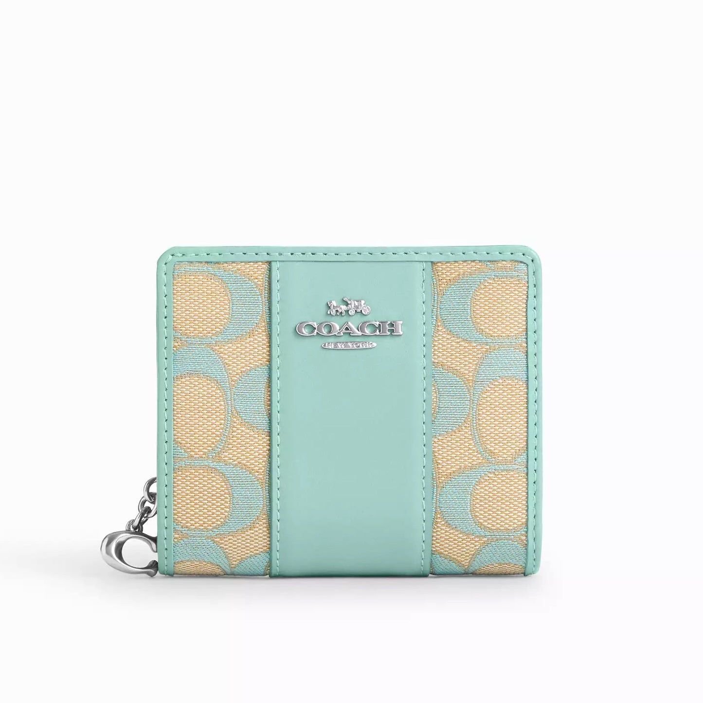 title:Coach Women's Snap Wallet In Signature Jacquard;color:Faded Blue