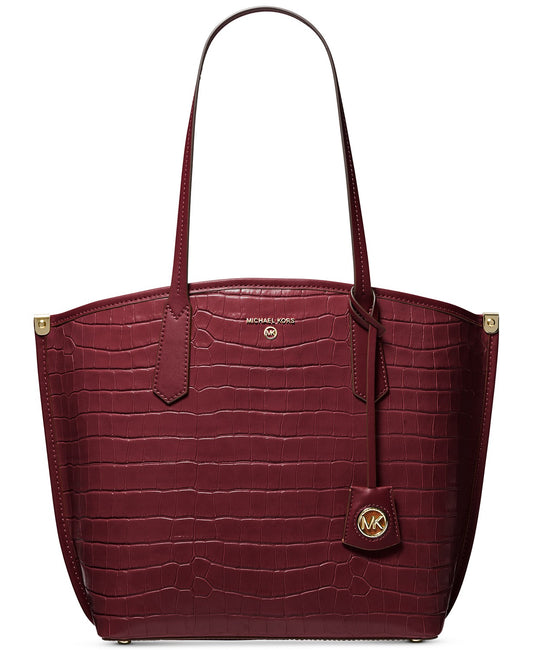 title:Michael Kors Women's Dark Berry Jane Leather Tote;color:Dark Berry