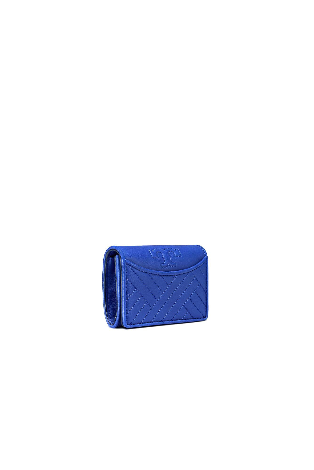 Tory Burch Regal Blue Alexa Foldable Mini Wallet