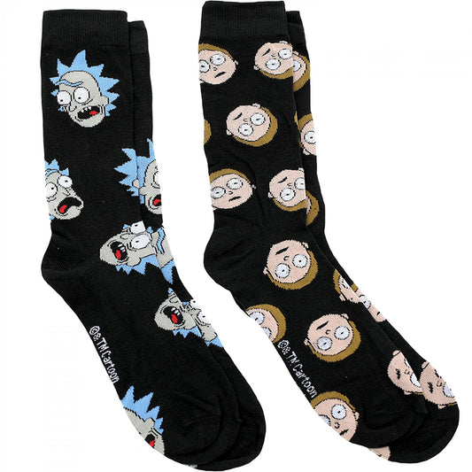 title:Rick And Morty Bewilderment 2-Pair Pack of Casual Crew Socks;color:Black