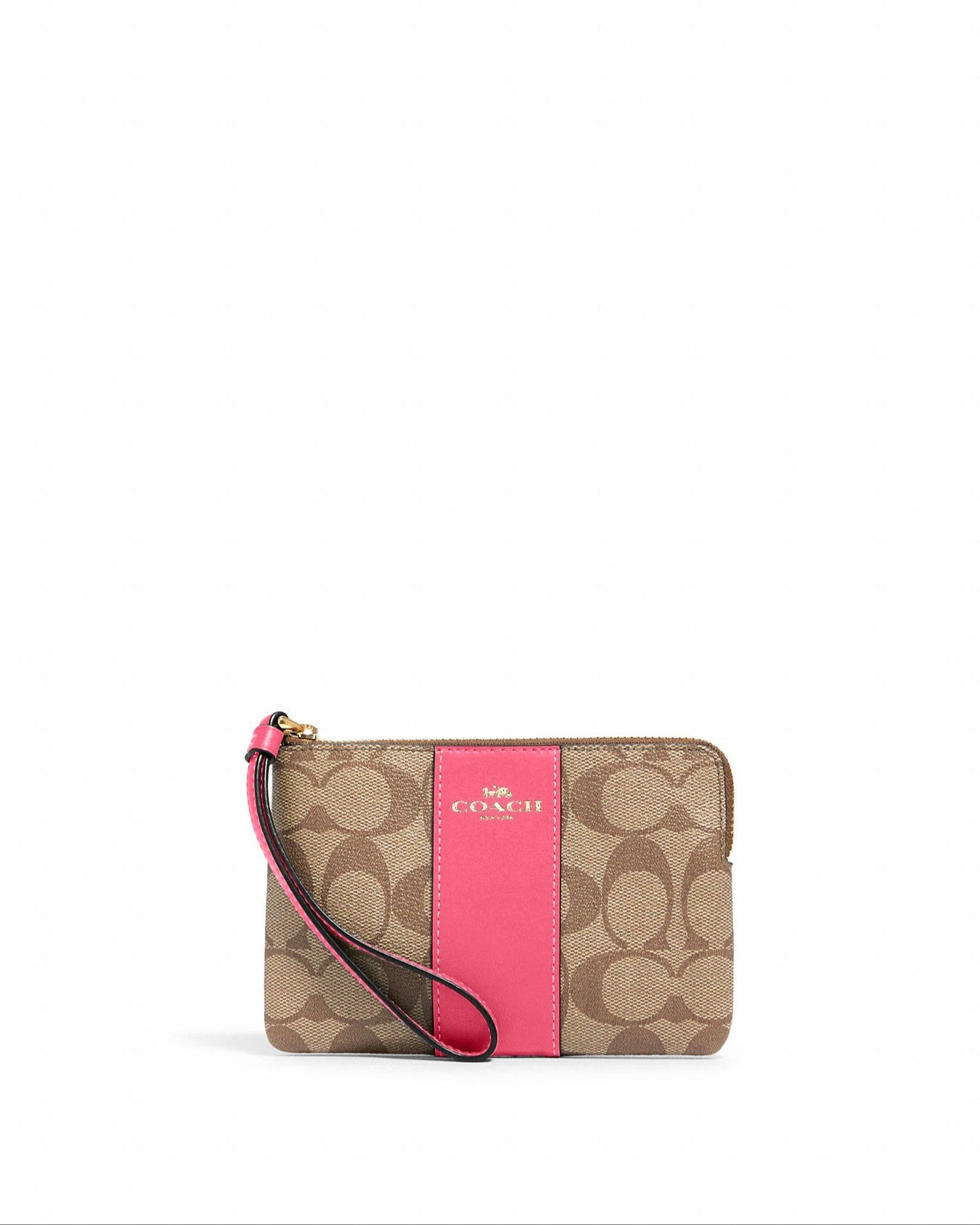 Coach Corner Zip Wristlet In Signature Canvas - Ruumur