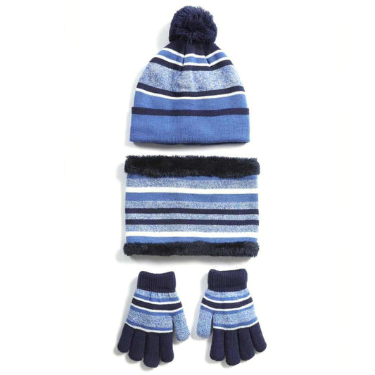 title:Winter Kids Knitted Hat Scarf Gloves 3Pcs Boys Girls Winter Warm Beanie Hat and Glove Scarf Set Beanie Neck Warmer Mittens for 4-7-Year-Old Kids;color:Blue