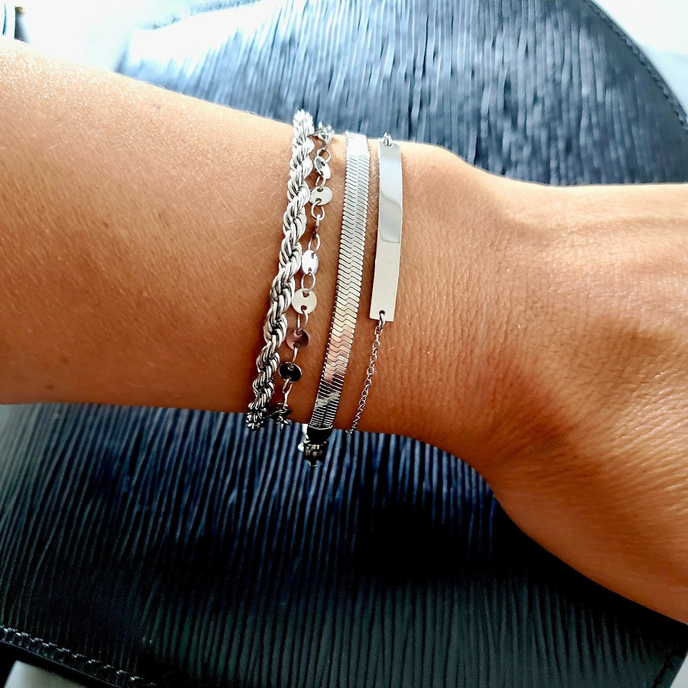 Personalized Double Long Bar Bracelet