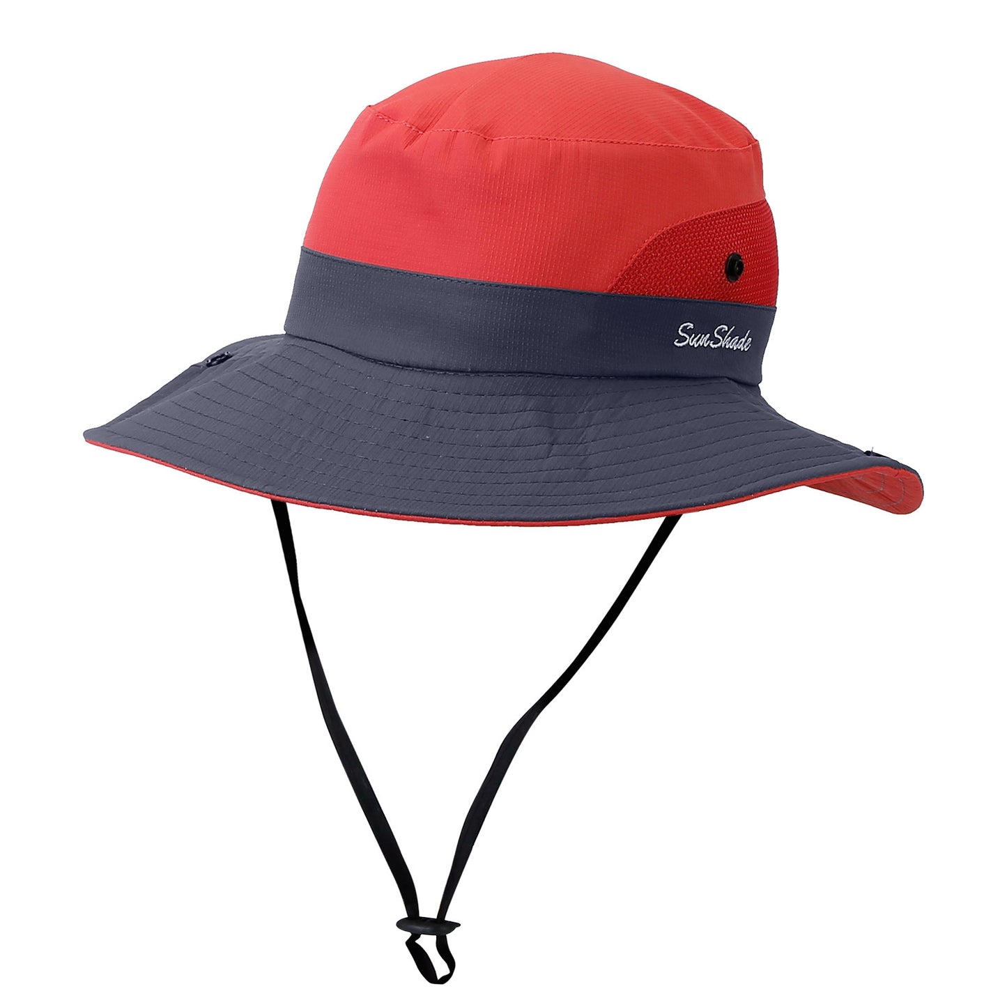 title:Women Summer Sun Bucket Hats Foldable UV Protection Cotton Cap Wide Brim Floppy Cap Packable Ponytail Mesh Travel Hat For Beach Fishing Camping Travel;color:Dark Red