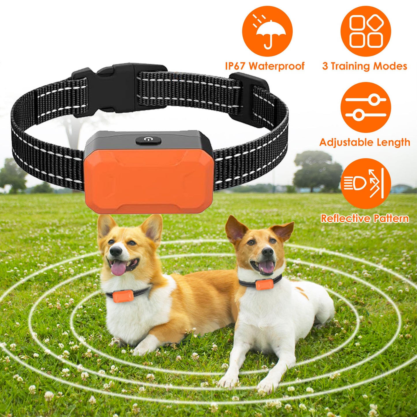 title:Fresh Fab Finds Electric Dog Training Collar Receiver IP67 Waterproof Shock Vibration Beep Mode Anti-Bark Dog Deterrent Training Collar for Dog Fence System;color:not applicable