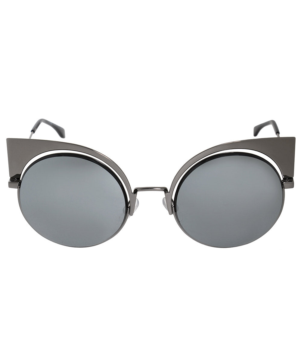 title:Fendi Eyeshine Cat Eye Sunglasses FF0177S KJ1 T4 53;color:Gray