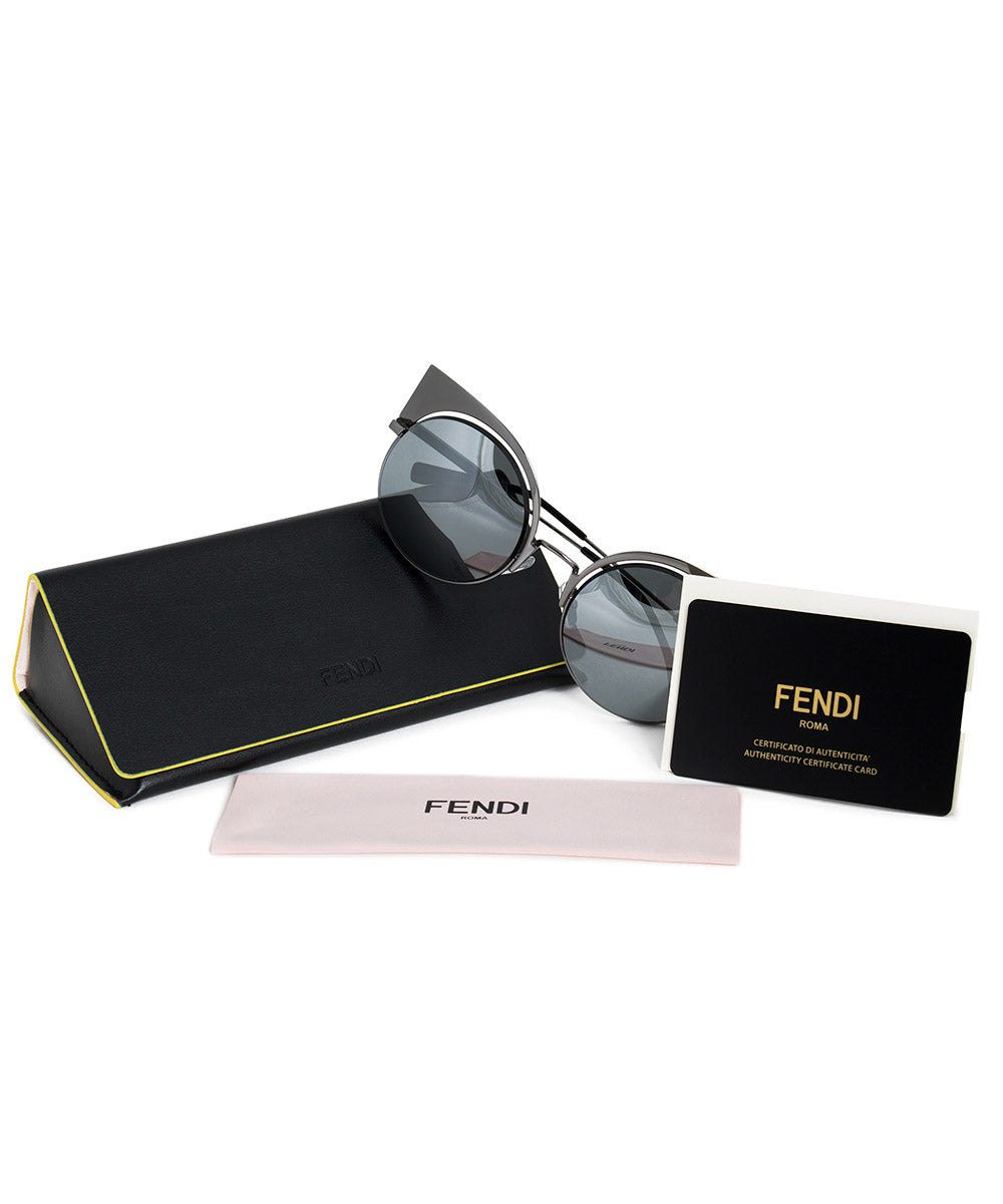 title:Fendi Eyeshine Cat Eye Sunglasses FF0177S KJ1 T4 53;color:Gray