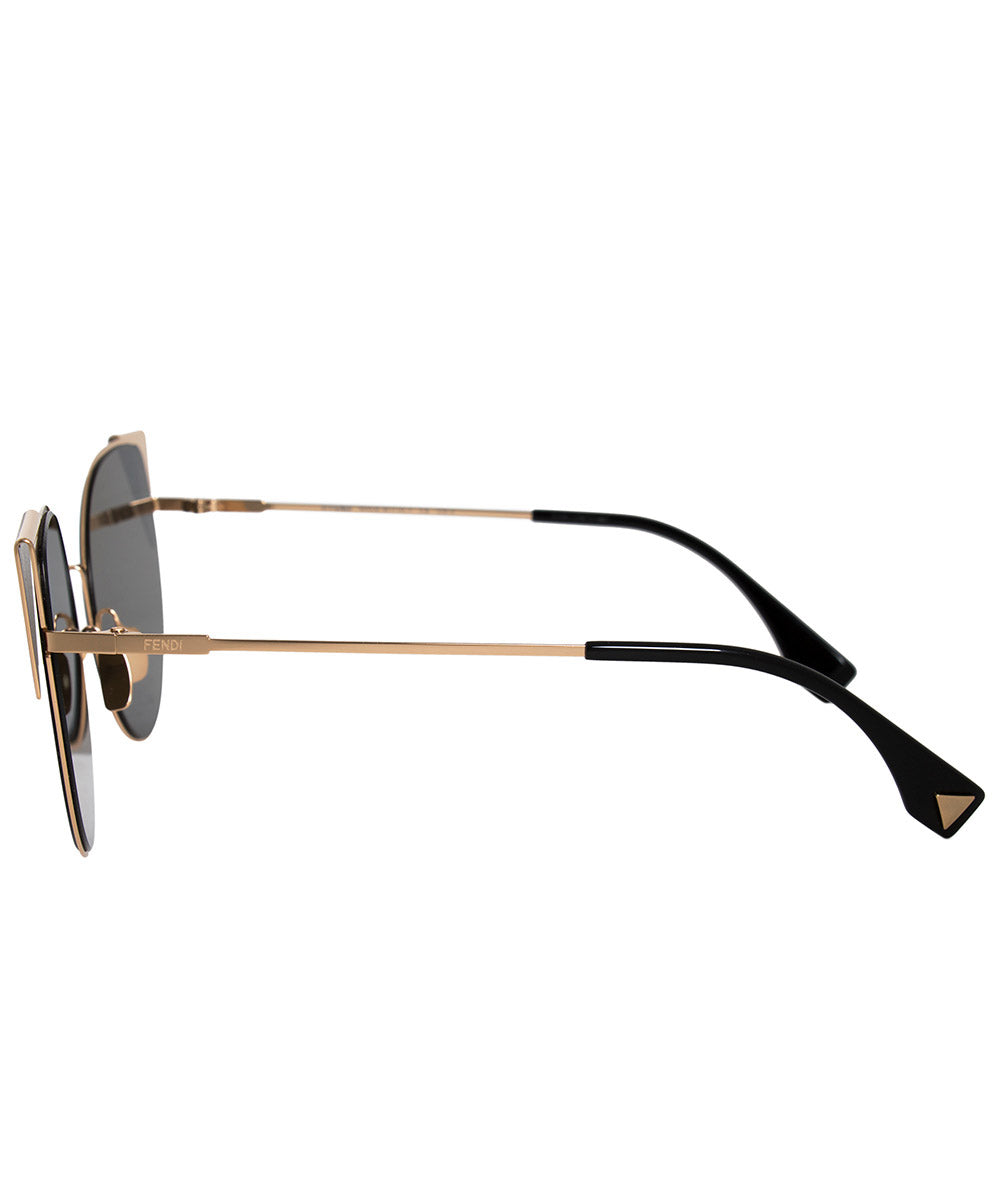 title:Fendi Lei Round Sunglasses FF0190S 000 2M 57;color:Gold