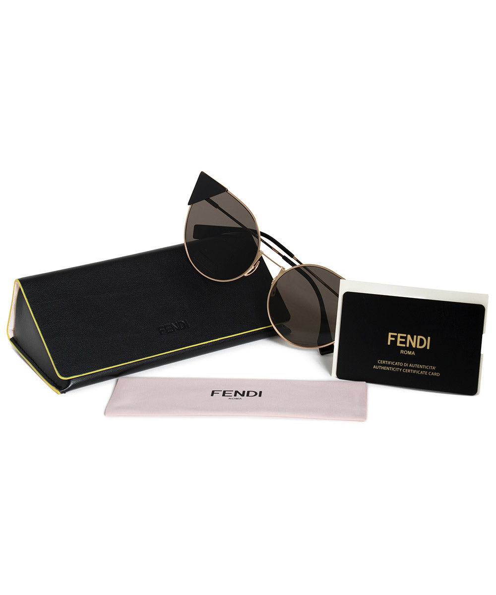 title:Fendi Lei Round Sunglasses FF0190S 000 2M 57;color:Gold