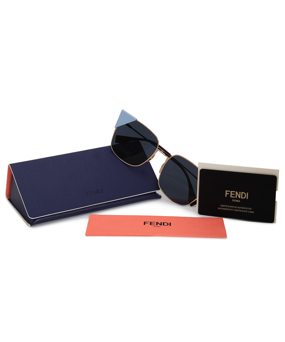 title:Fendi Lei Square Sunglasses FF0191S 000 A9 55;color:Gold