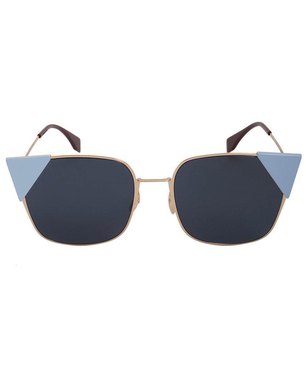 title:Fendi Lei Square Sunglasses FF0191S 000 A9 55;color:Gold