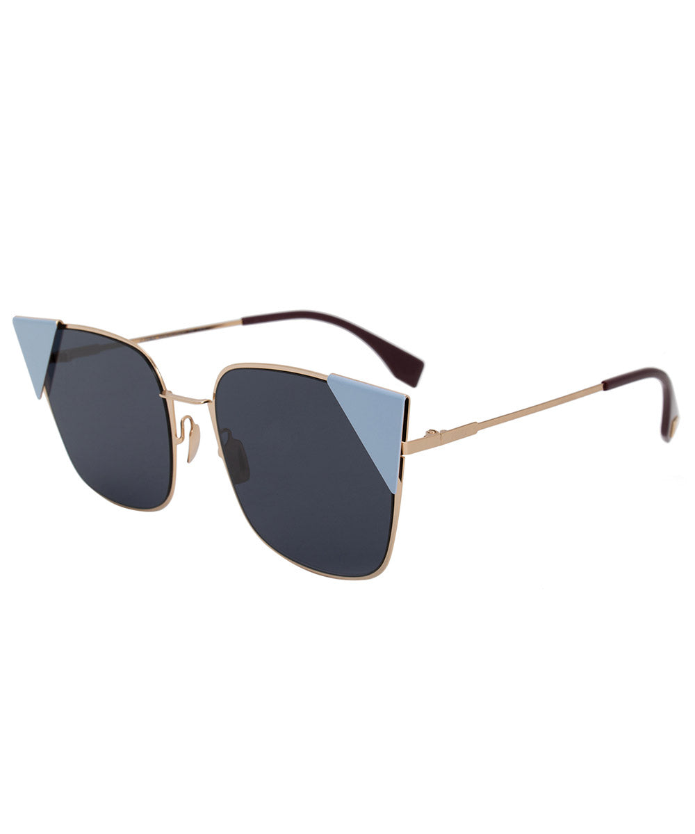 title:Fendi Lei Square Sunglasses FF0191S 000 A9 55;color:Gold