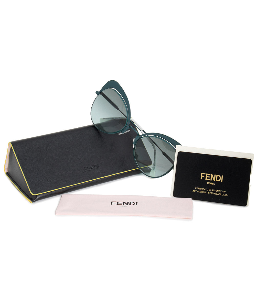 title:Fendi Eyeshine Butterfly Sunglasses FF0247S 1ED EQ 54;color:Green