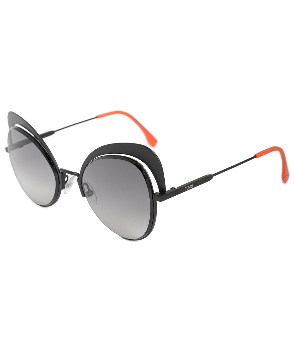 title:Fendi Eyeshine Butterfly Sunglasses FF0247S 807 9O 54;color:Black