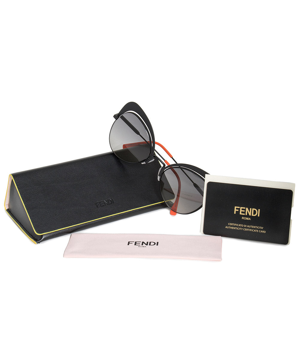 title:Fendi Eyeshine Butterfly Sunglasses FF0247S 807 9O 54;color:Black