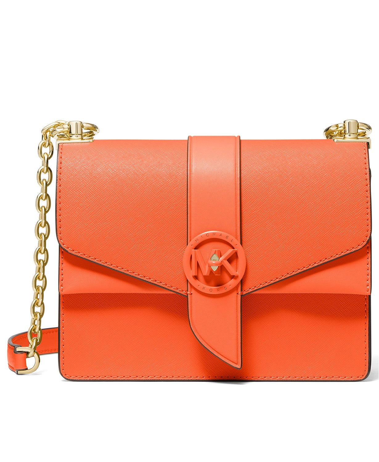 title:Michael Kors Women's Clementine Greenwich Small Leather Convertible Crossbody;color:Clementine