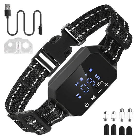 title:Fresh Fab Finds Wireless GPS Dog Fence Rechargeable Waterproof Electric Dog Collar 98-3280FT Adjustable Radius Pet Containment System Outdoor for Large Medium Dogs;color:Black