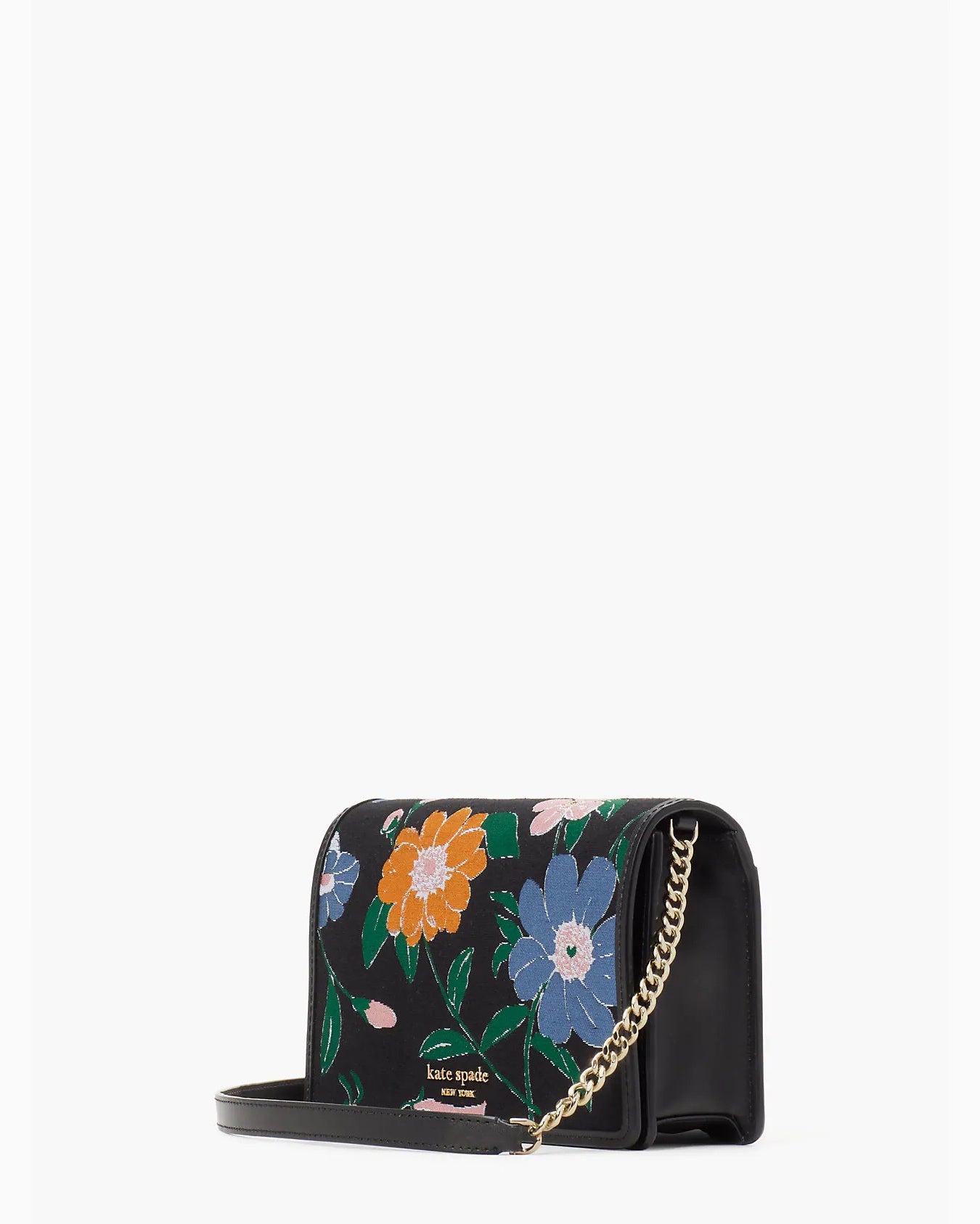 title:Kate Spade Women's Floral Jacquard Chain Wallet;color:Black Multi