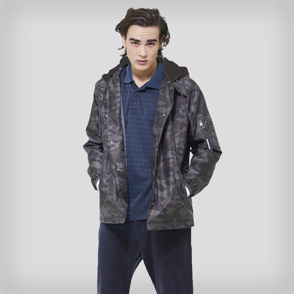 Members Only Men's Coach Jacket with Fleece Hood - Ruumur