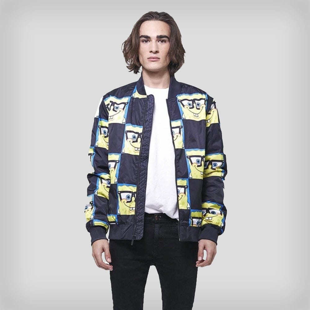 Men's Nickelodeon Spongebob Bomber Jacket - FINAL SALE Men's Jackets Members Only 