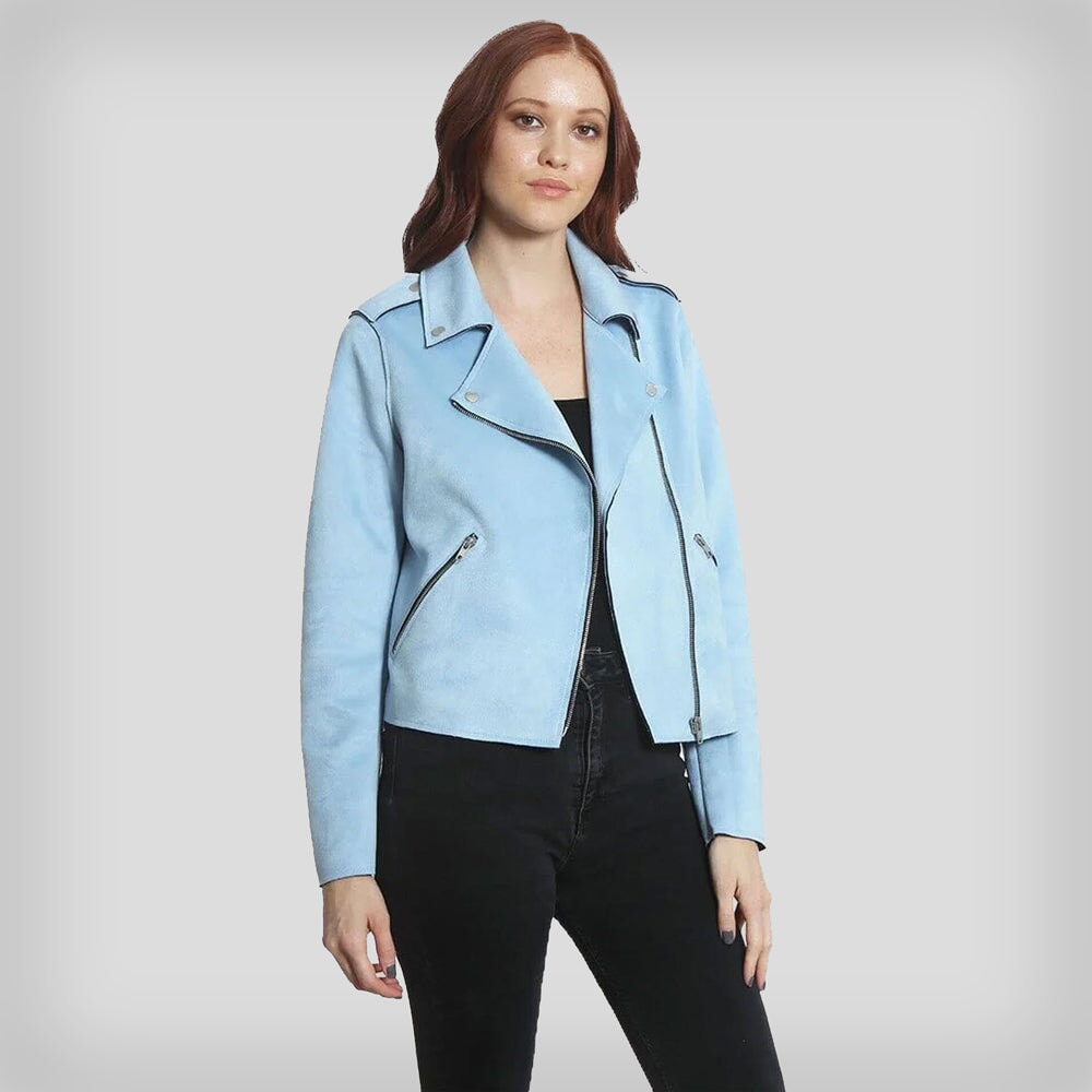 Women's Faux Suede Moto Jacket - FINAL SALE Womens Jacket Members Only 