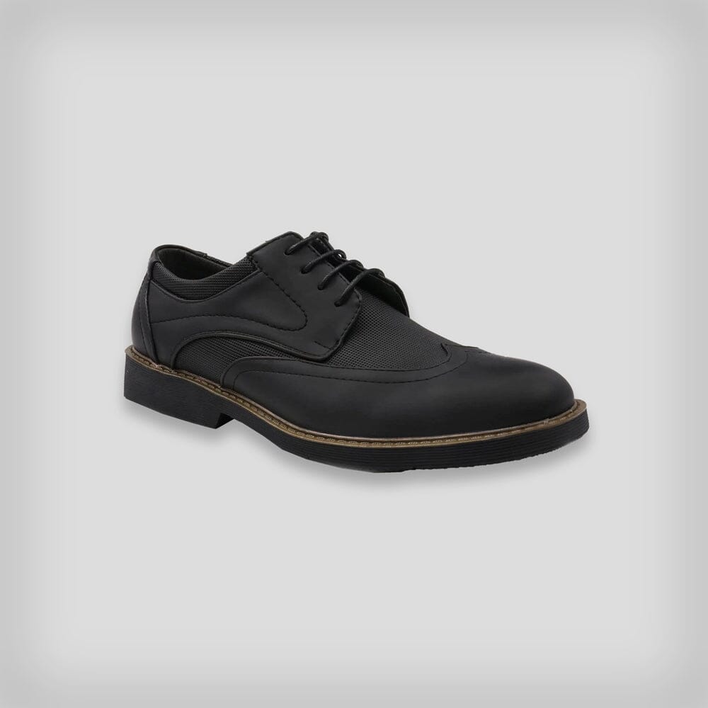 Men's Wingtip Oxford Faux Leather Shoes Men's Shoes Members Only BLACK 7 