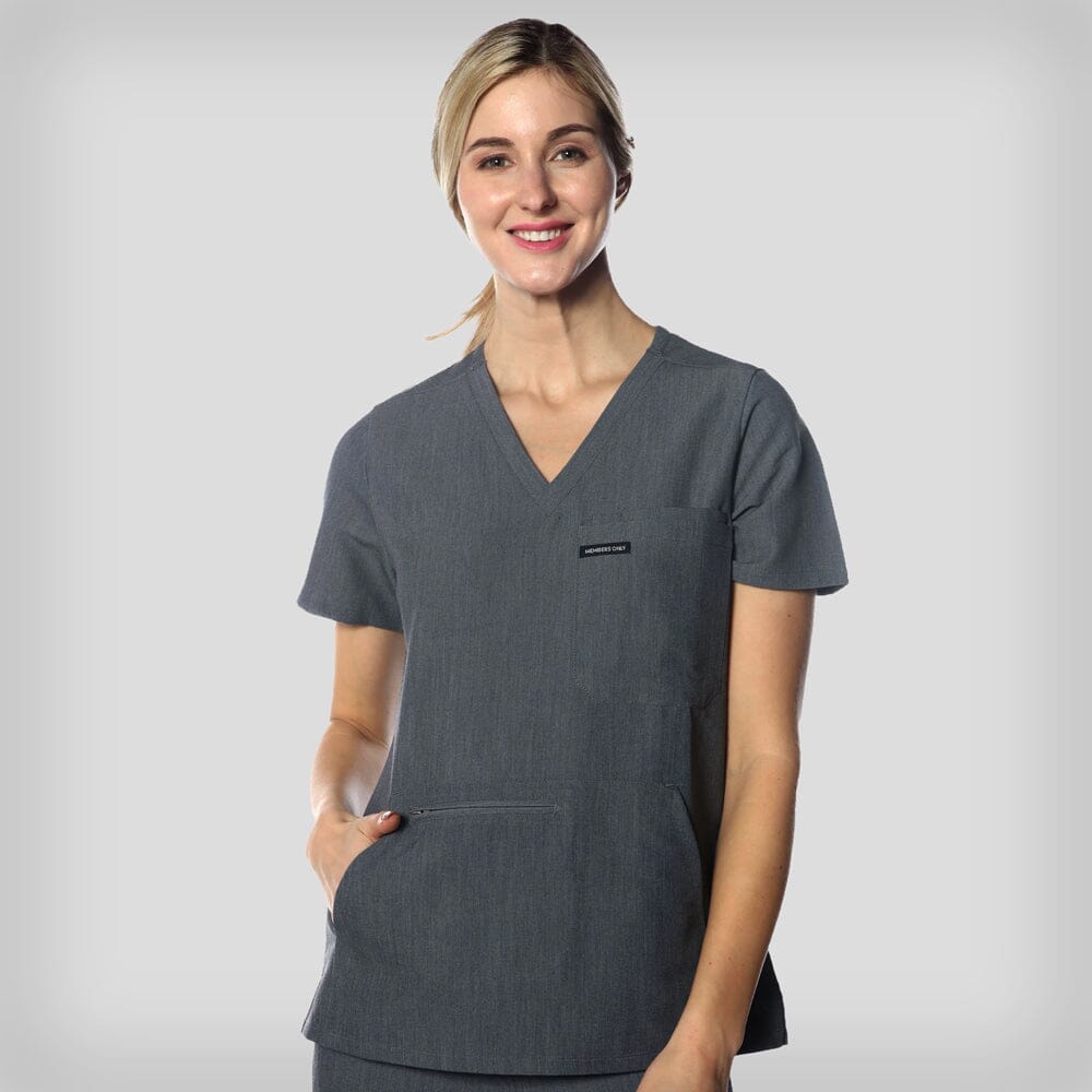 Cordoba 5-Pocket Scrub Top Womens Scrub Top Members Only GRAPHITE X-Small 