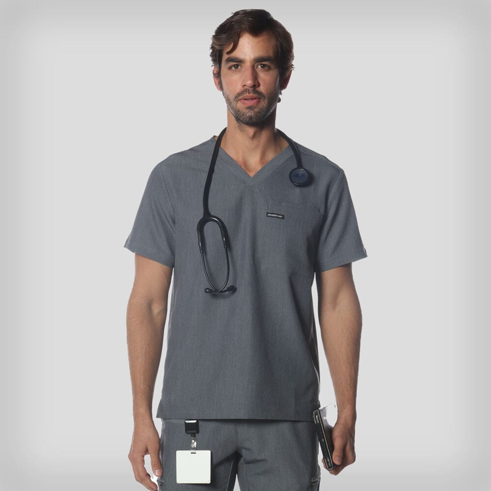 Brighton 3-Pocket Scrub Top Mens Scrub Top Members Only Graphite X-Small 