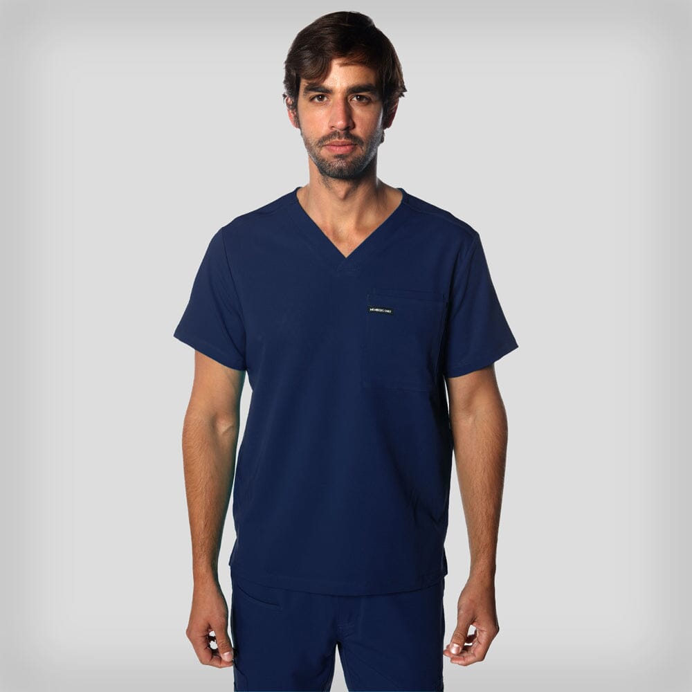 Brighton 3-Pocket Scrub Top Mens Scrub Top Members Only Navy Small 