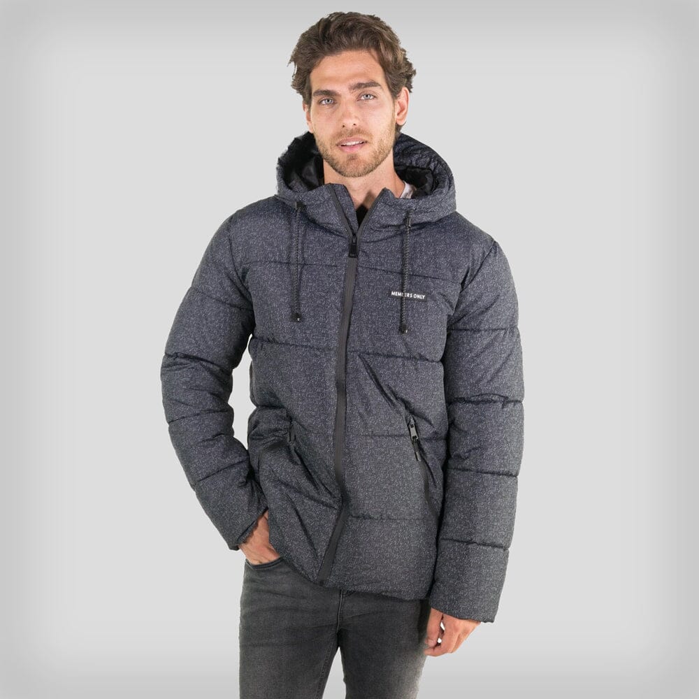 Members Only Men's Heather Print Puffer Jacket - Ruumur