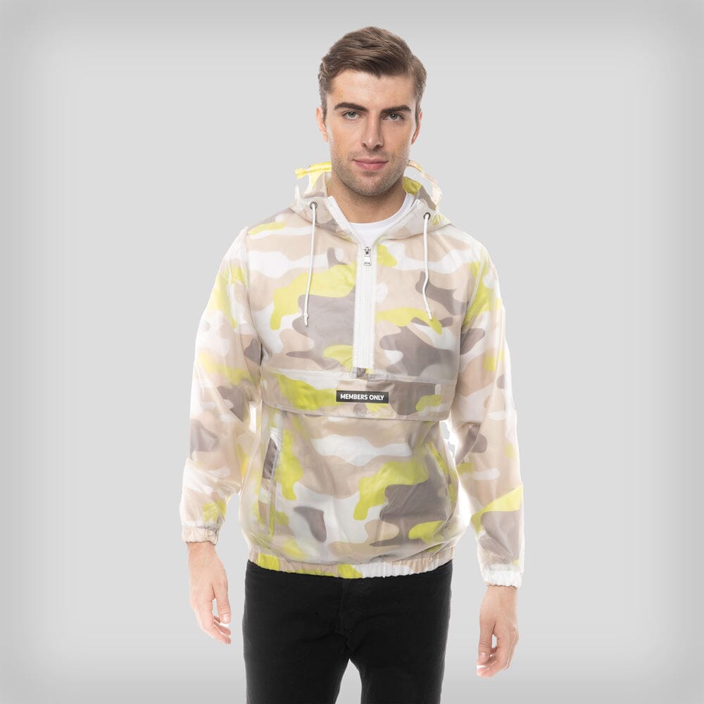 Members Only Men's Translucent Camo Print Popover Jacket - Ruumur