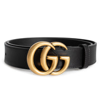 title:Gucci Belt Double GG Buckle Leather;color:Black