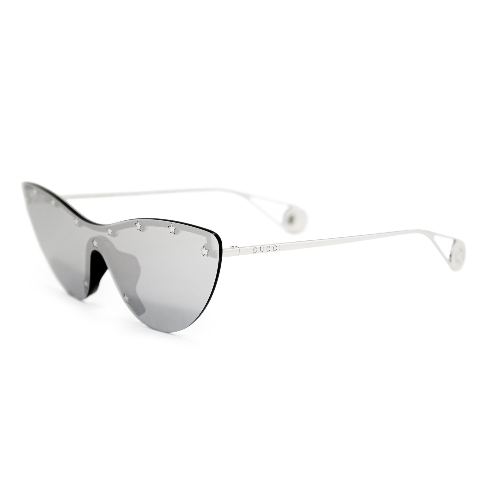 title:Gucci Cat Eye Sunglasses GG0666S 002 99;color:Silver