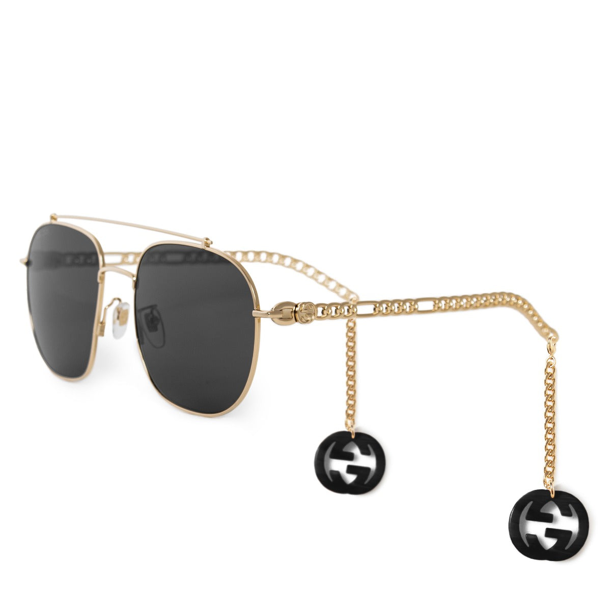 title:Gucci Aviator Sunglasses GG0725S 001 61;color:Gold