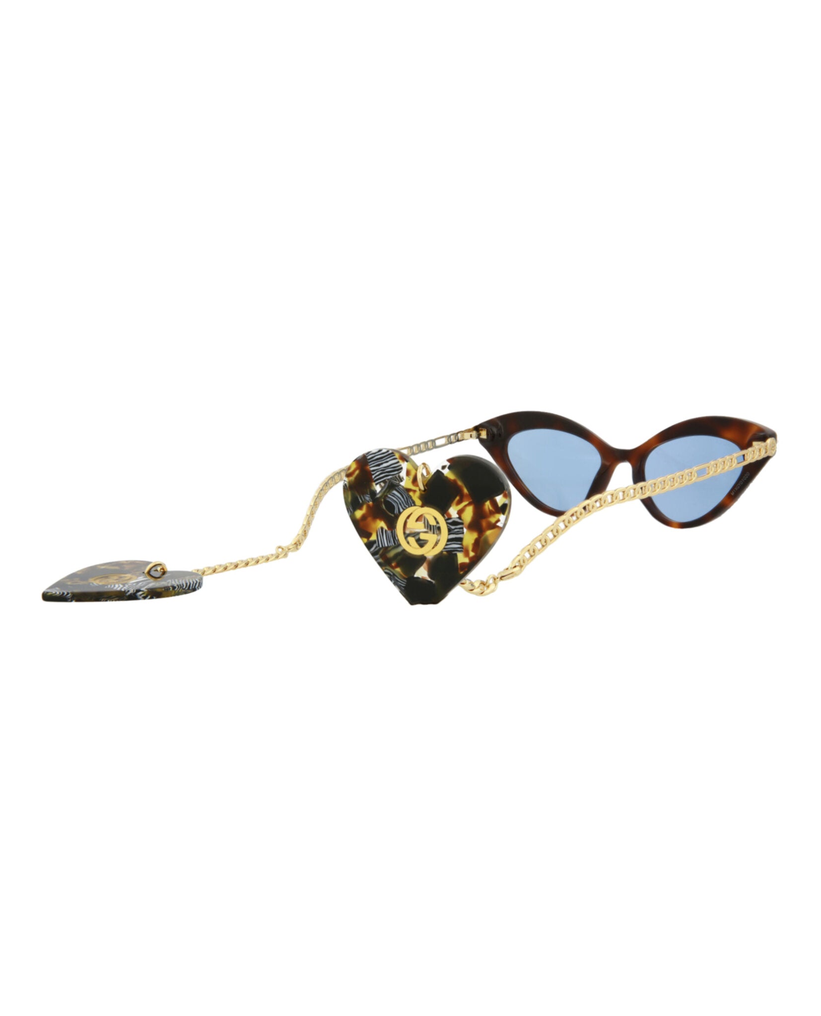 title:Gucci Women's GG0978S-30011176003 Novelty Sunglasses;color:Havana Gold Blue