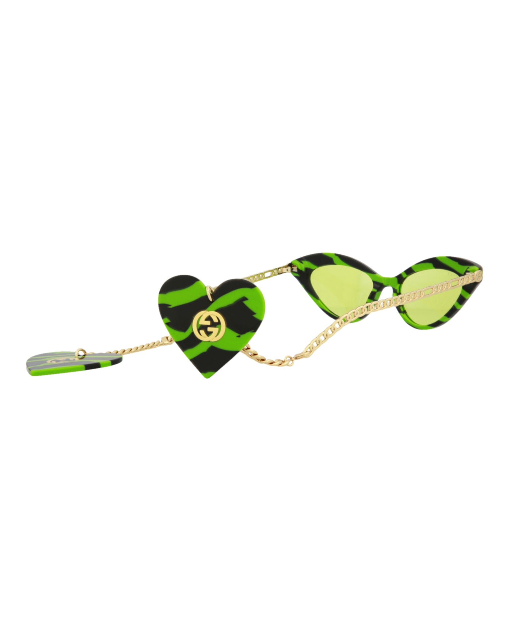 title:Gucci Women's GG0978S-30011176006 Novelty Sunglasses;color:Green Gold Green