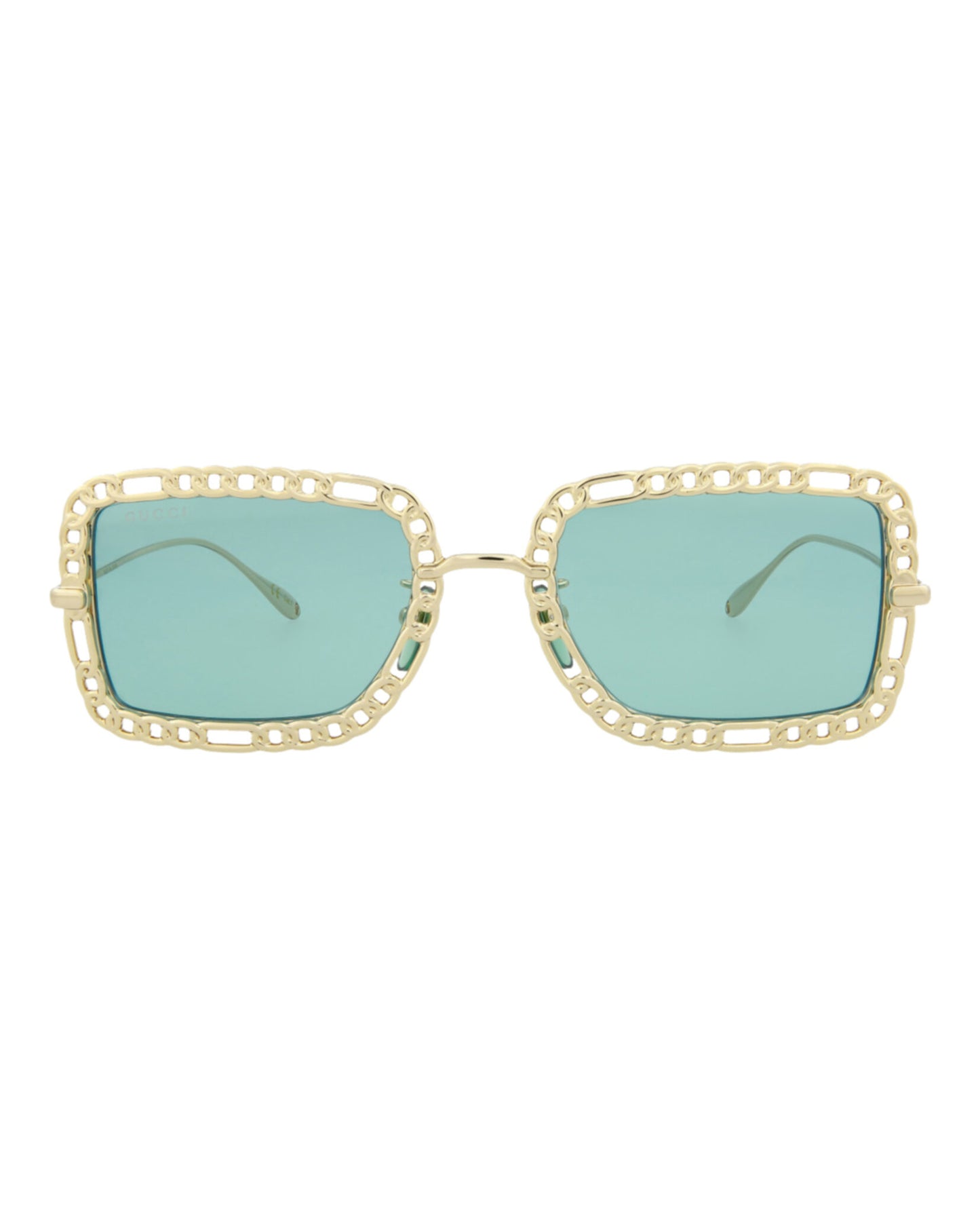 title:Gucci Women's GG1112S-30012936002 Novelty Sunglasses;color:Gold Gold Green