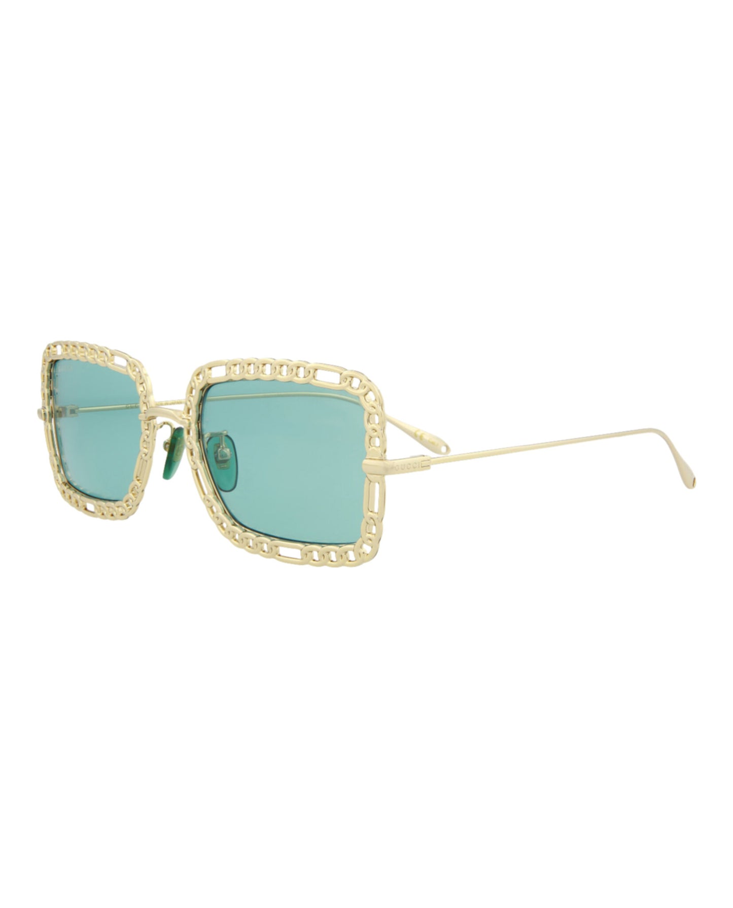 title:Gucci Women's GG1112S-30012936002 Novelty Sunglasses;color:Gold Gold Green