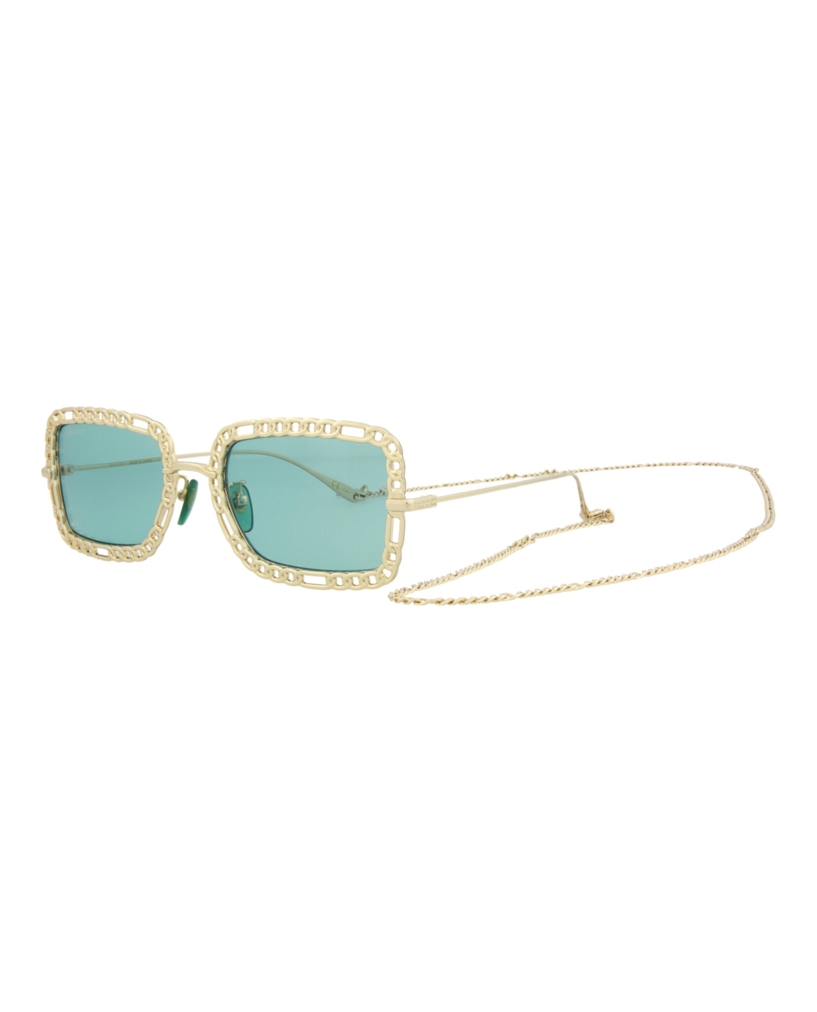 title:Gucci Women's GG1112S-30012936002 Novelty Sunglasses;color:Gold Gold Green