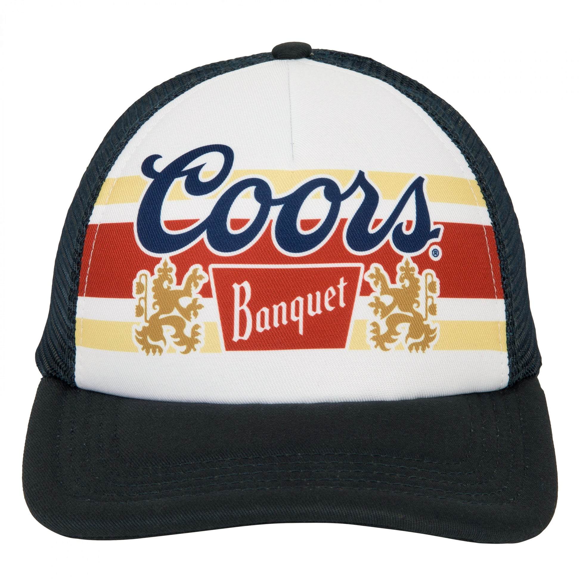 title:Coors Banquet Vintage Logo Mesh Back Trucker Hat;color:White