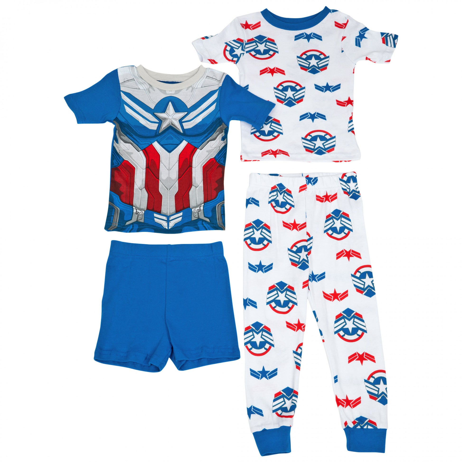 title:Captain America 4-Piece Youth Shirts Shorts and Pants Set;color:Multi-Color