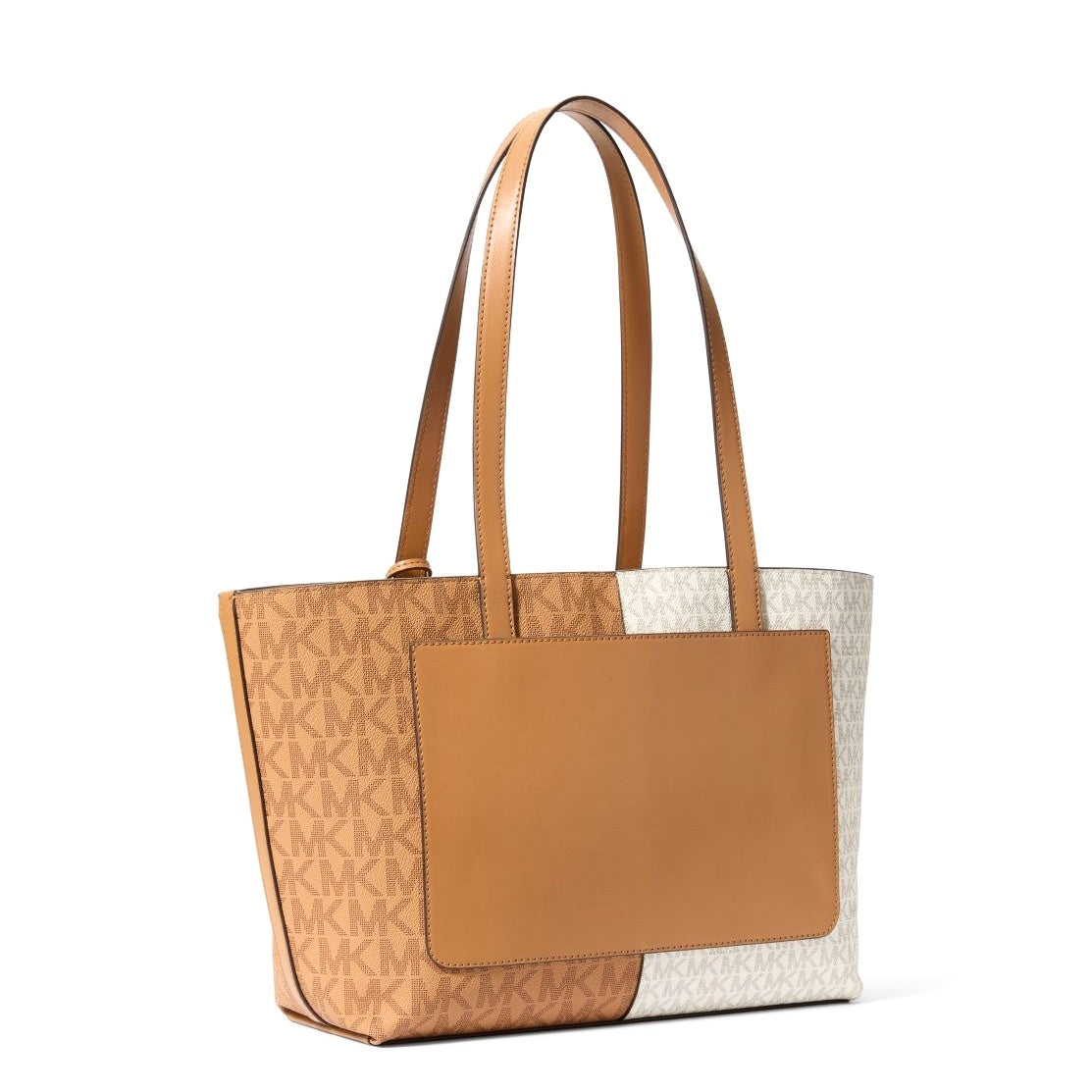 title:Michael Kors Women's Jet Set Travel Logo Print Canvas Medium Zip Top Tote;color:Deer Multi