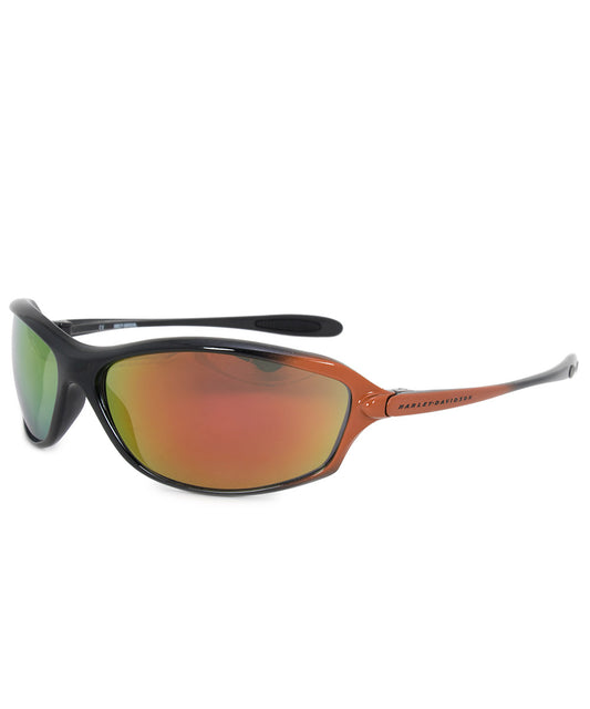 title:Harley Davidson Rectangle Sunglasses HDS0614 BKOR 66;color:Black